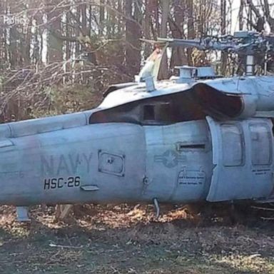 A Navy Seahawk helicopter was forced to make a hard landing near Smithfield, Virginia, on Wednesday.