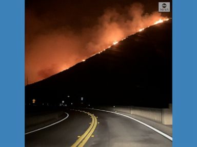 WATCH:  Wildfire burns near California coast