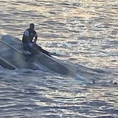 The suspected smuggling ship capsized shortly after leaving Bimini Saturday evening