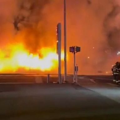 A truck carrying thousands of gallons of gas overturned in Long island, causing a huge blaze.