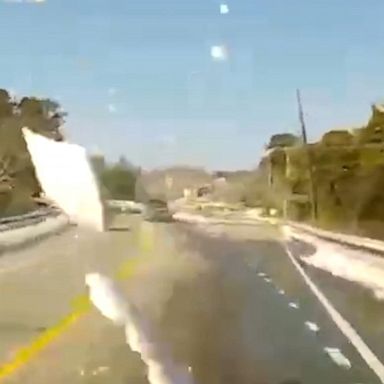 A chunk of ice struck a driver’s windshield as they were traveling through Wellfleet, Massachusetts.