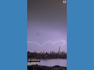 WATCH: Lightning flashes across Manhattan sky