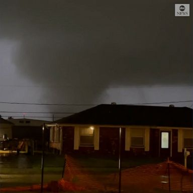 A funnel cloud was spotted in Chalmette, Louisiana, amid reports of damaging tornadoes in the New Orleans area.