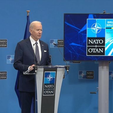 President Joe Biden held a news conference at NATO headquarters after meeting with European leaders Thursday, announcing a range of new sanctions against Russia.