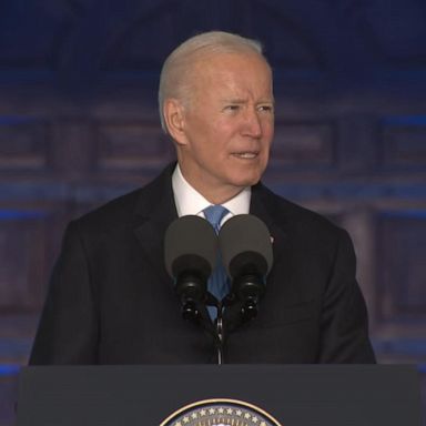 President Joe Biden delivered passionate remarks at the Royal Castle in Warsaw, Poland, on Saturday, pledging that democracy will prevail. 