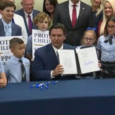 PHOTO: Florida Gov. Ron DeSantis has signed the Parental Rights in Education bill, dubbed the "Don't Say Gay" bill by critics, despite nationwide protests.