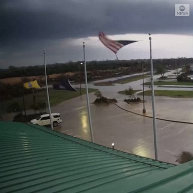 Surveillance video shows the EF-3 tornado with winds up to 155 mph that tore through Andover, Kansas.