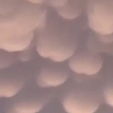 Time-lapse footage shows mammatus clouds rolling across the sky above Stillwater, Oklahoma, after severe storms swept through the state.