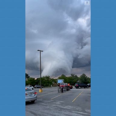 An ominous funnel cloud was seen churning in Lexington, Kentucky, as thunderstorms swept through the region. 