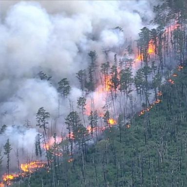 Three county volunteer fire departments have responded to the wildfire that has burned over 7,200 acres as of Monday morning. 