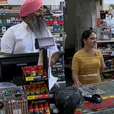 PHOTO: The couple runs C K Food Mart in Phoenix, offering significantly cheaper gas than other local stations at $4.99 per gallon.