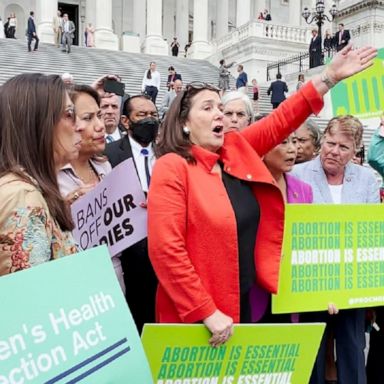 Following Friday's Supreme Court decision, House Democrats marched from the Capitol to the Supreme Court to protest abortion access. 