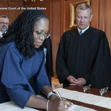 VIDEO: ABC News Live: Ketanji Brown Jackson sworn in after a busy Supreme Court day