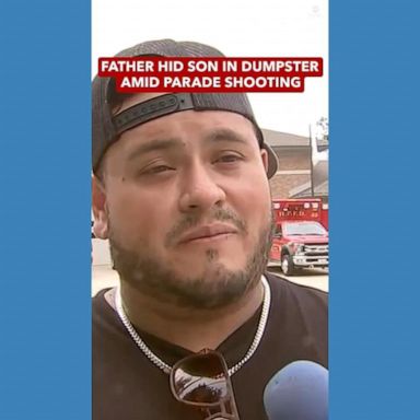 VIDEO: Father hides son in dumpster to avoid Highland Park shooter