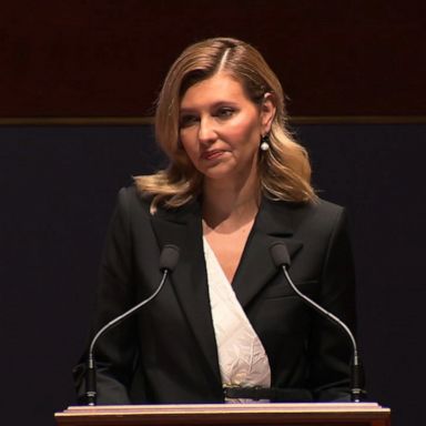 Ukrainian first lady Olena Zelenska delivered remarks to members of Congress on Congress on Capitol Hill. 