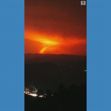 VIDEO: Lightning flashes above California wildfire