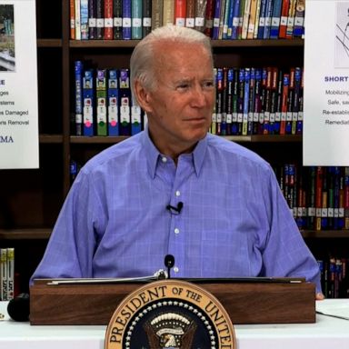 President Joe Biden surveyed flood damage in Kentucky and addressed residents in his first post-COVID trip.