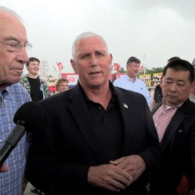 Former Vice President Mike Pence spent Friday at the Iowa State Fair with Sen. Chuck Grassley and other Republican leaders. 