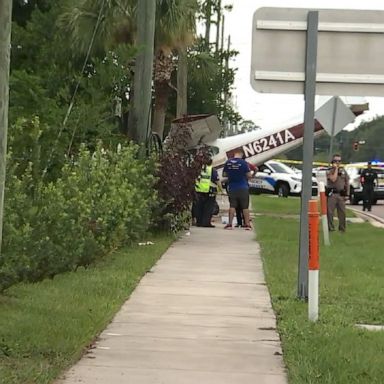 The incident occurred Friday afternoon after a small plane ran out of fuel and crash-landed at a busy Florida intersection. 