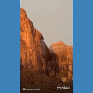 VIDEO: Waterfalls appear in canyon after flooding