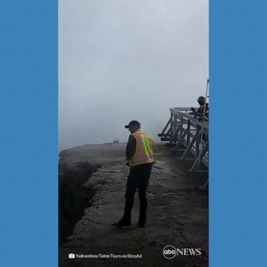 VIDEO: Yellowstone park ranger attempts to save visitor's hat lost in geyser