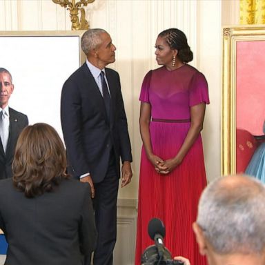 VIDEO: Obamas return to White House for portrait unveiling