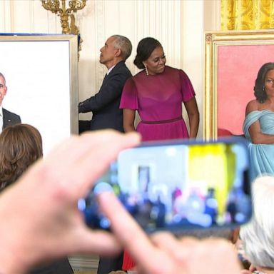 Former President Barack Obama and former first lady Michelle Obama returned to the White House to unveil their official portraits on Wednesday. 