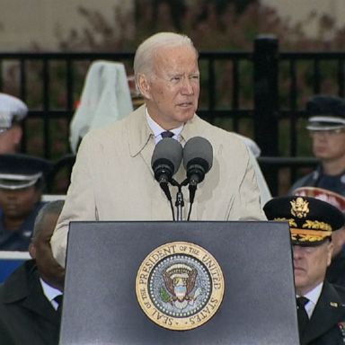 President Joe Biden on Sunday participated in a wreath-laying ceremony and delivered remarks at the 9/11 Remembrance Ceremony at the Pentagon. 