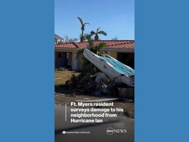 WATCH:  Fort Myers resident surveys damage to neighborhood in wake of Hurricane Ian
