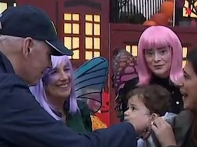 WATCH: The Bidens welcome trick-or-treaters to the White House for Halloween