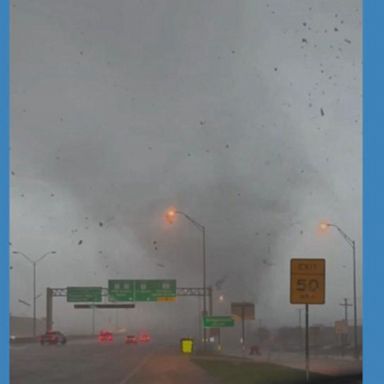 VIDEO: Drivers watch as tornado makes its way across Texas highway