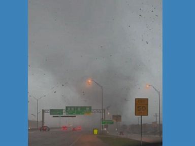 WATCH: Drivers watch as tornado makes its way across Texas highway