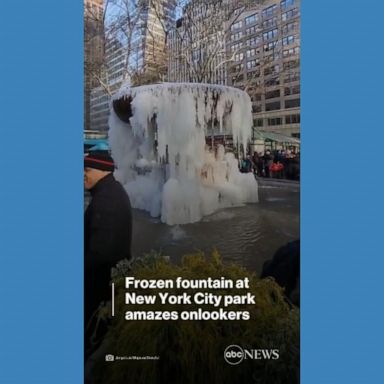 VIDEO: Frozen fountain amazes onlookers at New York City park