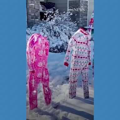 VIDEO: Family freezes PJs in frigid temperatures