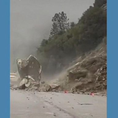 VIDEO: Giant boulders rain down on highway as monster storm hits California