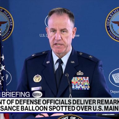 The balloon does not currently pose a threat to civilians on the ground, according to Pentagon officials.