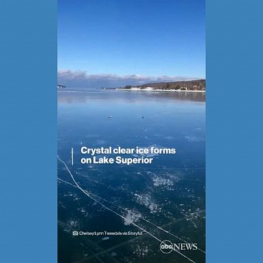 VIDEO: Crystal-clear ice covers Lake Superior