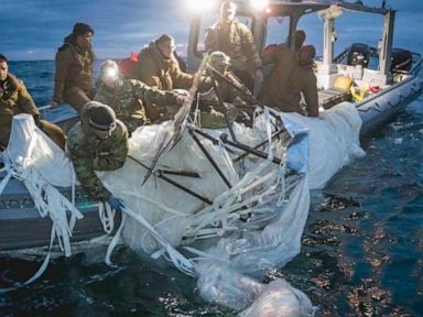 WATCH:  Navy captures photos of downed Chinese spy balloon