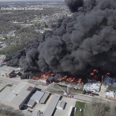 VIDEO: Thousands forced to leave homes after Indiana recycling plant fire