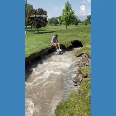 VIDEO: Sinkhole opens in middle of Utah golf course