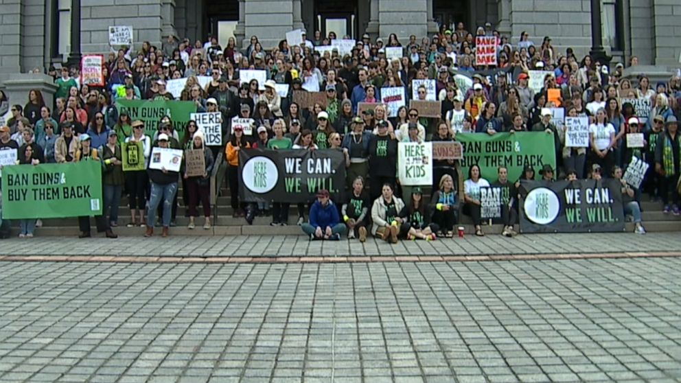 Video Sitin outside Colorado Capitol calls for gun ban ABC News