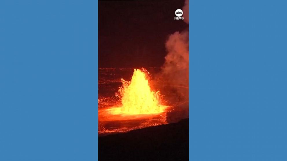 Video Hawaii S Kilauea Volcano Erupts After Month Pause ABC News