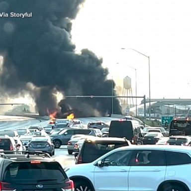 VIDEO:ABC News Live: Tanker truck fire causes major collapse on I-95