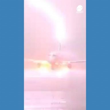 VIDEO: Lightning strikes tail of aircraft