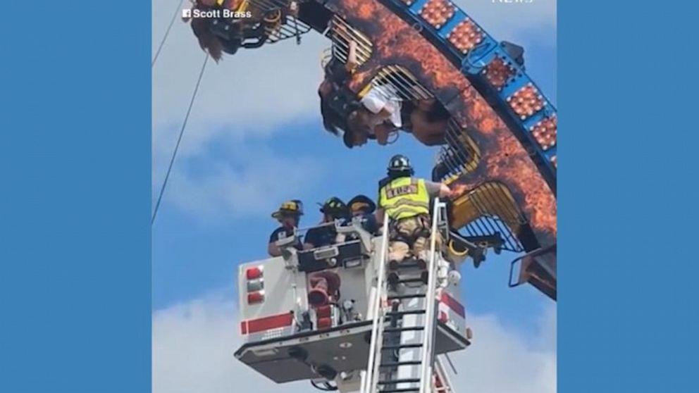 Roller coaster riders stranded upside down rescued Good Morning