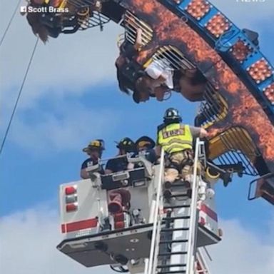 VIDEO: Roller coaster riders stranded upside down rescued