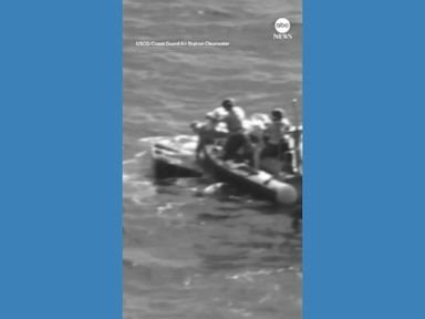 WATCH: Aerial footage shows moment man rescued from submerged boat in Florida