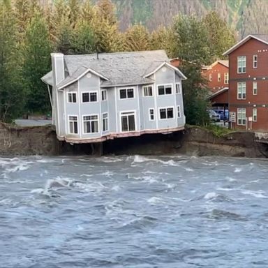 VIDEO: Home collapses into river amid flooding in Alaska after glacial break