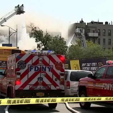 The fire tore through multiple stores on Lee Avenue in Williamsburg, Brooklyn.