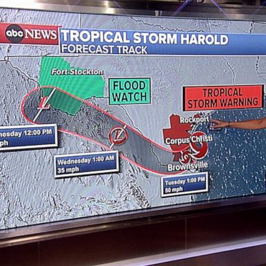 VIDEO: Tropical Storm Harold takes aim at Texas coast